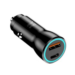 CAR CHARGER BLUE STAR USB C + USB A QC3.0 PD AFC PPS 3A 25W BLACK