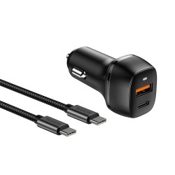 CAR CHARGER NOVANL POWERDRIVE ELITE + CABLE USB-C TO USB-C 38W BLACK