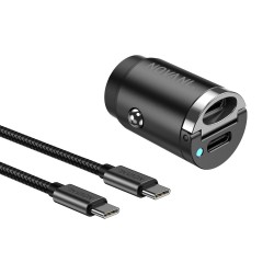 CAR CHARGER NOVANL POWERFIT PRO USB-C + CABLE USB-C TO USB-C 45W BLACK