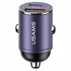 CAR CHARGER USAMS C38 USB + USB-C 30W PD FAST CHARGE PURPLE