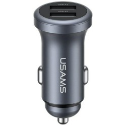 USAMS CC320 ALUMINUM CAR CHARGER 2XUSB-A 2.4A TARNISH