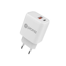 TRAVEL CHARGER 20W USB-C USB-A PROMIZ WHITE