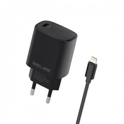 TRAVEL CHARGER BELINE U58 USB-C + CABLE LIGHTNING 20W PD 3.0 BLACK