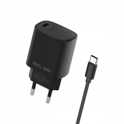 TRAVEL CHARGER BELINE U58 USB-C + USB-C CABLE 20W PD 3.0 BLACK