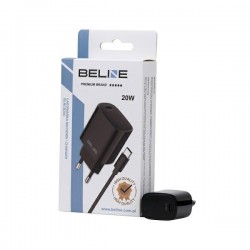TRAVEL CHARGER BELINE U58 USB-C + USB-C CABLE 20W PD 3.0 BLACK