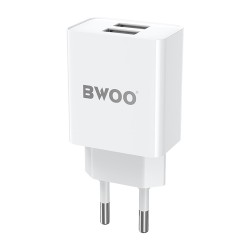 TRAVEL CHARGER BWOO BO-CDA123 2XUSB 2.4A WHITE