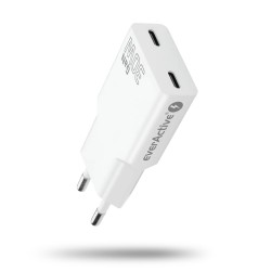 TRAVEL CHARGER EVERACTIVE 2XUSB-C 30W SC-385Q WHITE