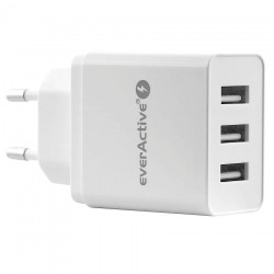 TRAVEL CHARGER EVERACTIVE 3XUSB 3.4A 17W SC-300 WHITE