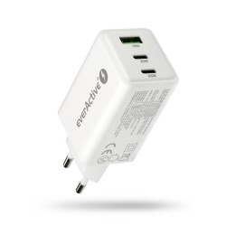 TRAVEL CHARGER EVERACTIVE USB 2XUSB-C QC4+ PD PPS 65W SC-655Q WHITE