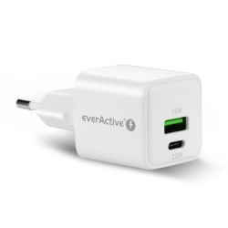 TRAVEL CHARGER EVERACTIVE USB USB-C QC 3.0 20W SC-330Q WHITE