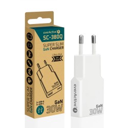TRAVEL CHARGER EVERACTIVE USB USB-C QC 3.0 30W SC-380Q WHITE