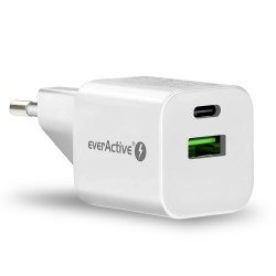 TRAVEL CHARGER EVERACTIVE USB USB-C QC 3.0 30W SC-390Q WHITE