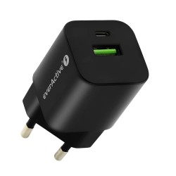 TRAVEL CHARGER EVERACTIVE USB USB-C QC 3.0 30W SC-390QB BLACK