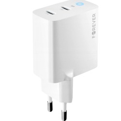 TRAVEL CHARGER FOREVER TC-06-65CC 65W GAN 2XUSB-C WHITE