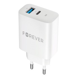 TRAVEL CHARGER FOREVER TC-07-30AC PD 30W USB + USB-C WHITE