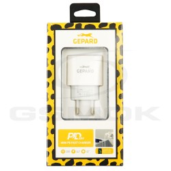 TRAVEL CHARGER GEPARD 20W WHITE