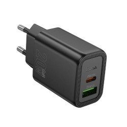 TRAVEL CHARGER HOCO USB USB-C N61 20W PD BLACK