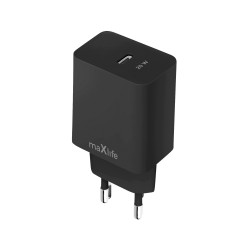 WALL CHARGER MAXLIFE USB-C MXTC-13-20C 20W 3A PD BLACK WALL CHARGER MAXLIFE USB-C MXTC-13-20C 20W 3A PD BLACK