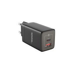 TRAVEL CHARGER NOVANL 45W DUAL PORT USB-A + USB-C BLACK