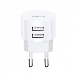 TRAVEL CHARGER 2XUSB-A 2.1A USAMS T20 FAST CHARGING WHITE
