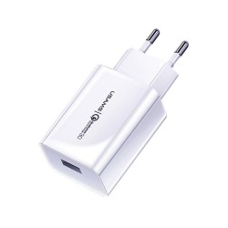 TRAVEL CHARGER USB-A USAMS T22 18W 3A QC 3.0 CC83TC01 US-CC083 WHITE 