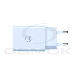 TRAVEL CHARGER USB-A USAMS T22 18W 3A QC 3.0 CC83TC01 US-CC083 WHITE 