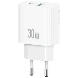 TRAVEL CHARGER USB-A USB-C USAMS CC316 T65 30W WHITE