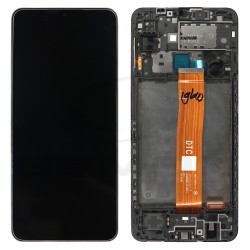 OUTLET LCD Display SAMSUNG A125 GALAXY A12 BLACK WITH FRAME GH96-14116A GH82-24490A GH82-24491A ORIGINAL SERVICE PACK