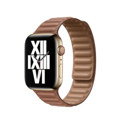 WATCH BAND FOR APPLE WATCH LEATHER LINK 38/40/41/42MM SADDLE BROWN SIZE L 923-04660 ORIGINAL