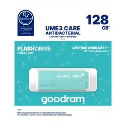 PENDRIVE GOODRAM UME3 CARE 128GB USB 3.0 WITH ANTIBACTERIAL COATING MINT UME3-1280CRR11