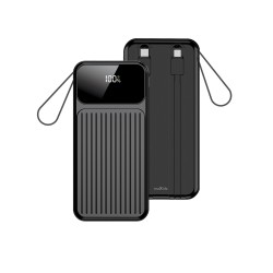 POWER BANK 10000MAH MAXLIFE MXPB-06 22.5W WITH CABLES BLACK