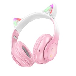 WIRELESS ON-EAR HEADPHONES HOCO W42 CAT EARS CHERRY BLOSSOM
