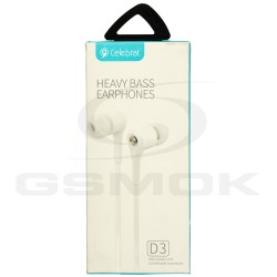 HF EARPHONES D3 JACK 3.5 MM WHITE