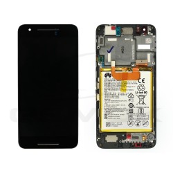 LCD Display HUAWEI NEXUS 6P NIN-A22 WITH FRAME AND BATTERY BLACK 02350MXK ORIGINAL SERVICE PACK