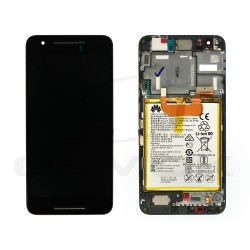 LCD Display HUAWEI NEXUS 6P NIN-A22 WITH FRAME AND BATTERY BLACK 02350MXK ORIGINAL SERVICE PACK