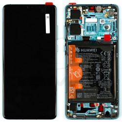 LCD Display HUAWEI P30 NEW VERSION WITH FRAME AND BATTERY AURORA BLUE 02354HNJ 02354HRH 02352NLN 02354KUM ORIGINAL SERVICE PACK