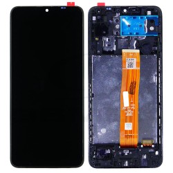 LCD Display SAMSUNG A125 GALAXY A12 BLACK WITH FRAME [RMORE]