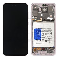 LCD Display SAMSUNG A556 GALAXY A55 GH82-34307C 5G PURPLE WITH FRAME AND BATTERY ORIGINAL SERVICE PACK