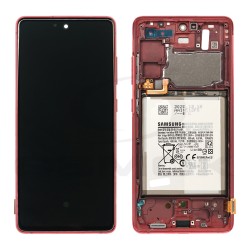 LCD Display SAMSUNG G780 GALAXY S20 FE 4G/5G RED WITH BATTERY WITHOUT CAMERA GH82-24479E GH82-24204E ORIGINAL SERVICE PACK