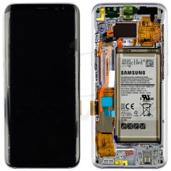 LCD Display SAMSUNG G950 GALAXY S8 ORCHID GREY / VIOLET WITH FRAME AND BATTERY GH82-13971C ORIGINAL SERVICE PACK
