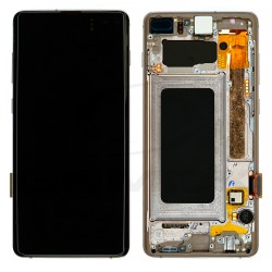 LCD Display SAMSUNG G975 GALAXY S10 PLUS CERAMIC WHITE WITH FRAME GH82-18849J GH82-18834J ORIGINAL SERVICE PACK