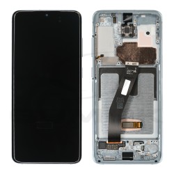 LCD Display SAMSUNG G980 G981 GALAXY S20 CLOUD BLUE WITH FRAME WITHOUT CAMERA GH82-31432D GH82-31433D GH82-31434D ORIGINAL SERVICE PACK