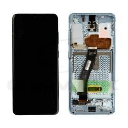 LCD Display SAMSUNG G980 G981 GALAXY S20 CLOUD BLUE WITH FRAME WITHOUT CAMERA GH82-31432D GH82-31433D ORIGINAL SERVICE PACK