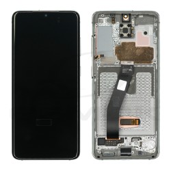 LCD Display SAMSUNG G980 GALAXY S20 WHITE WITH FRAME WITHOUT CAMERA GH82-31433B ORIGINAL SERVICE PACK