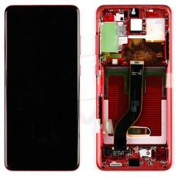 LCD Display SAMSUNG G985 G986 GALAXY S20 PLUS COSMIC RED WITH FRAME WITHOUT CAMERA GH82-31441G ORIGINAL SERVICE PACK