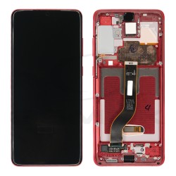 LCD Display SAMSUNG G985 G986 GALAXY S20 PLUS COSMIC RED WITH FRAME GH82-31441G GH82-22134G GH82-22145G GH82-31442G ORIGINAL SERVICE PACK
