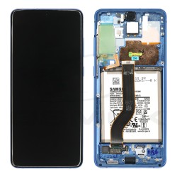 LCD Display SAMSUNG G985 G986 GALAXY S20 PLUS AURA BLUE WITH FRAME BATTERY AND FRONT CAMERA GH82-22142H ORIGINAL SERVICE PACK