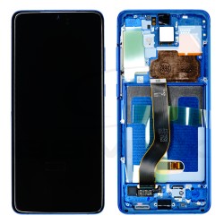 LCD Display SAMSUNG G985 G986 GALAXY S20 PLUS AURA BLUE WITH FRAME WITHOUT CAMERA GH82-31441H ORIGINAL SERVICE PACK