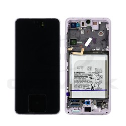 LCD Display SAMSUNG G990 GALAXY S21 FE VIOLET WITH FRAME AND BATTERY GH82-26412D ORIGINAL SERVICE PACK