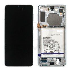 LCD Display SAMSUNG G996 GALAXY S21 PLUS SILVER WITH FRAME AND BATTERY GH82-24744C GH82-24555C ORIGINAL SERVICE PACK
